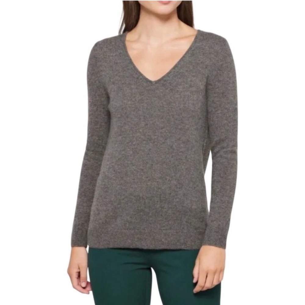 41 Hawthorne‎ Shandley Cashmere V-Neck Pullover Sweater Grey Size 1X